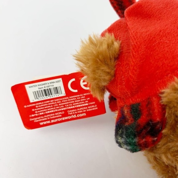 Aurora Christmas Brown Teddy Bear Stuffed Plush Toy - Picture 6 of 8